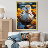 Yellow White Marine Animals Portrait - Yellow Marine Animals Wall Art