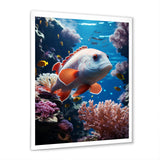 Orange Blue Marine Animals Underwater Symphony - Marine Animals Bedroom Wall Art