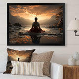 Black Peach Meditation Eternal Now - Spiritual Canvas Wall Art