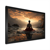 Black Peach Meditation Eternal Now - Spiritual Canvas Wall Art