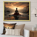 Black Peach Meditation Eternal Now - Spiritual Canvas Wall Art