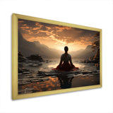 Black Peach Meditation Eternal Now - Spiritual Canvas Wall Art