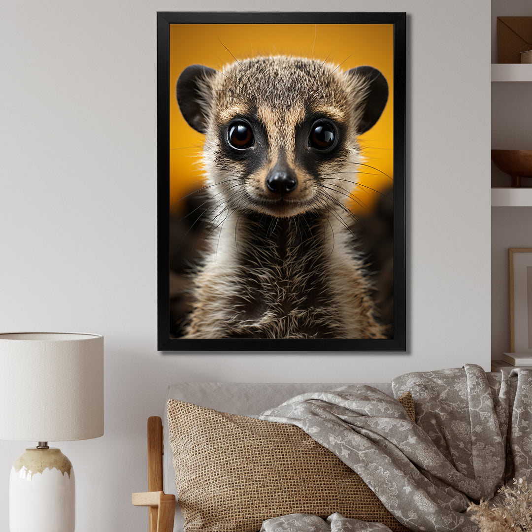 Yellow Brown Meercat Curious Meercat - Yellow Meercat Wall Art