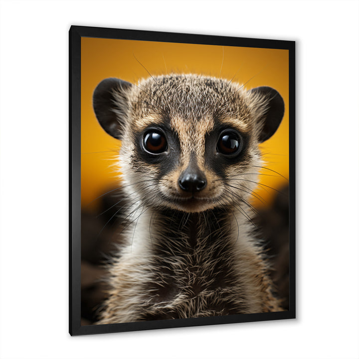 Yellow Brown Meercat Curious Meercat - Yellow Meercat Wall Art