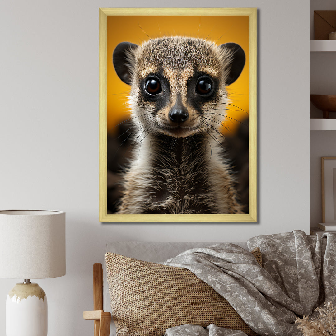 Yellow Brown Meercat Curious Meercat - Yellow Meercat Wall Art