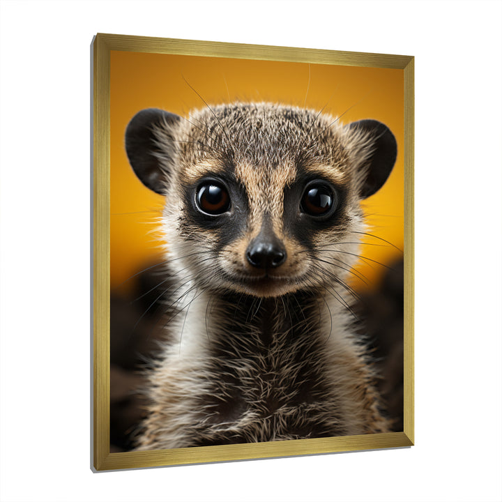 Yellow Brown Meercat Curious Meercat - Yellow Meercat Wall Art