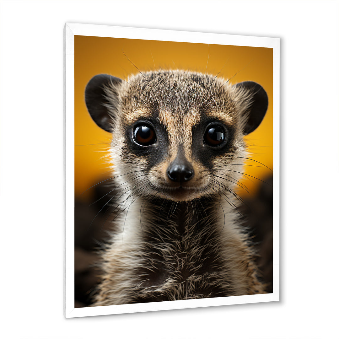 Yellow Brown Meercat Curious Meercat - Yellow Meercat Wall Art