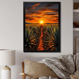 Orange Green Mexican Art Tequila Sunrise - People Canvas Wall Art