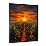 Orange Green Mexican Art Tequila Sunrise - People Canvas Wall Art