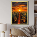 Orange Green Mexican Art Tequila Sunrise - People Canvas Wall Art