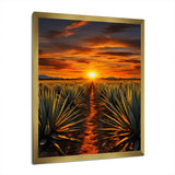 Orange Green Mexican Art Tequila Sunrise - People Canvas Wall Art