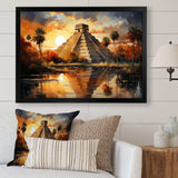 Mexico Sunset At Chichen Itza I - Landscapes Canvas Wall Art