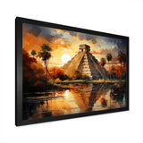 Mexico Sunset At Chichen Itza I - Landscapes Canvas Wall Art