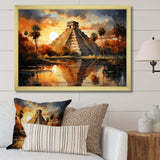 Mexico Sunset At Chichen Itza I - Landscapes Canvas Wall Art