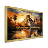 Mexico Sunset At Chichen Itza I - Landscapes Canvas Wall Art