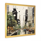 Grey Green Mid Century Architectural Elegance - Abstract Canvas Wall Art