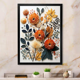 Colorful Mid Century Midcentury Botanicals II - Abstract Canvas Wall Art