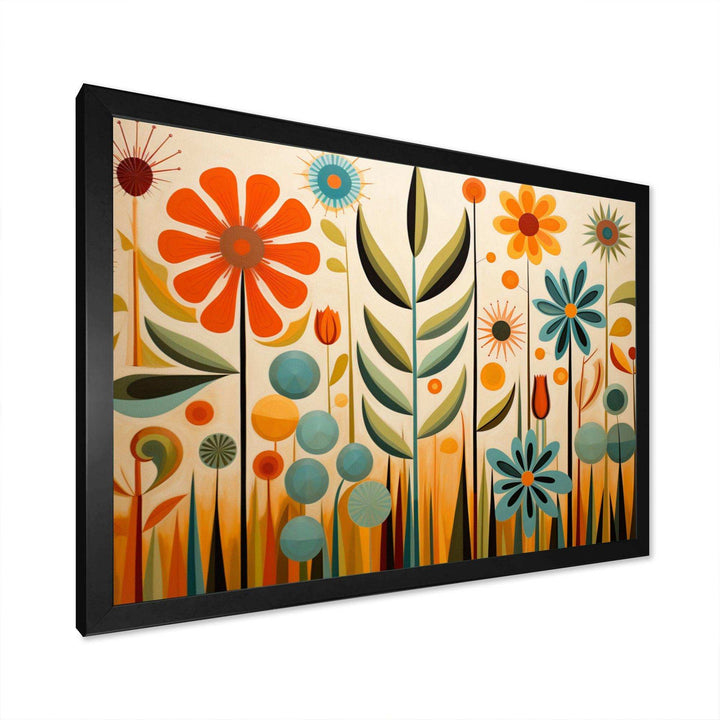 Red Mid Century Mod Nature - Abstract Canvas Wall Art