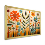 Red Mid Century Mod Nature - Abstract Canvas Wall Art