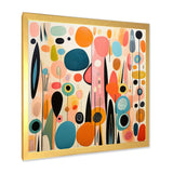 Pink Mid Century Playful Patterns II - Abstract Canvas Wall Art