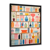 Pink Mid Century Playful Patterns IV - Abstract Canvas Wall Art