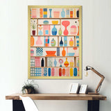 Pink Mid Century Playful Patterns IV - Abstract Canvas Wall Art