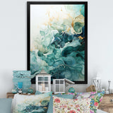 Teal Gold Minimalism Serenity In Motion - Abstract Canvas Wall Art