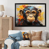 Yellow Teal Monkey Mischievous Monkey Collage - Monkey Home Decor Art