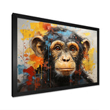 Yellow Teal Monkey Mischievous Monkey Collage - Monkey Home Decor Art