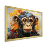 Yellow Teal Monkey Mischievous Monkey Collage - Monkey Home Decor Art