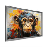 Yellow Teal Monkey Mischievous Monkey Collage - Monkey Home Decor Art