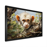Green Brown Monkey Mischievous Monkey Pastoral - Monkey Living Room Wall Art