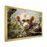 Green Brown Monkey Mischievous Monkey Pastoral - Monkey Living Room Wall Art