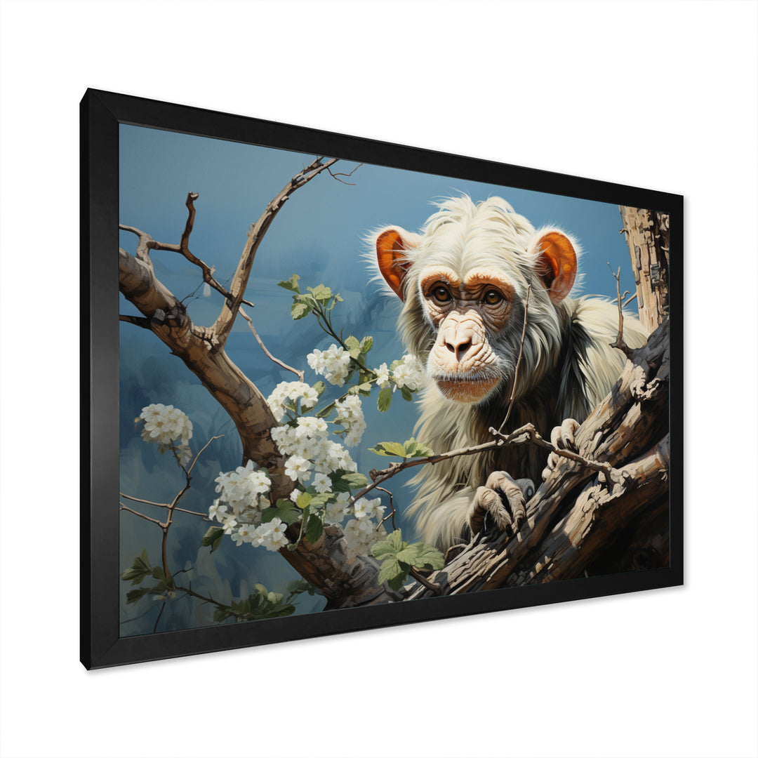 Grey Brown Monkey Mischievous Monkey Pastoral - Monkey Bedroom Wall Art