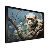 Grey Brown Monkey Mischievous Monkey Pastoral - Monkey Bedroom Wall Art