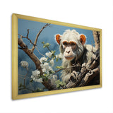 Grey Brown Monkey Mischievous Monkey Pastoral - Monkey Bedroom Wall Art