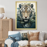 Monochrome Tiger Vector - Tiger Canvas Wall Art