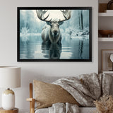 Blue Moose Arctic Reflection - Moose Canvas Wall Art