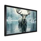 Blue Moose Arctic Reflection - Moose Canvas Wall Art