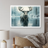 Blue Moose Arctic Reflection - Moose Canvas Wall Art