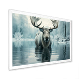Blue Moose Arctic Reflection - Moose Canvas Wall Art