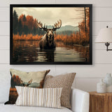 Brown Orange Moose Autumn Palette - Animals Canvas Wall Art