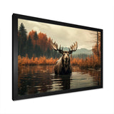 Brown Orange Moose Autumn Palette - Animals Canvas Wall Art