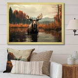 Brown Orange Moose Autumn Palette - Animals Canvas Wall Art