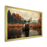 Brown Orange Moose Autumn Palette - Animals Canvas Wall Art