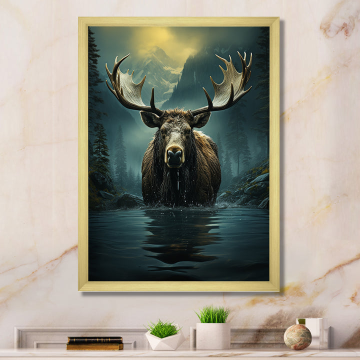 Blue Moose Coastal Wanderer - Moose Wall Decor