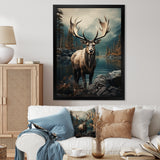 Grey Moose Coastal Wanderer - Moose Wall Art Prints