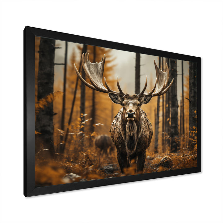 Brown Yellow Moose Earthly Essence - Moose Wall Art Prints