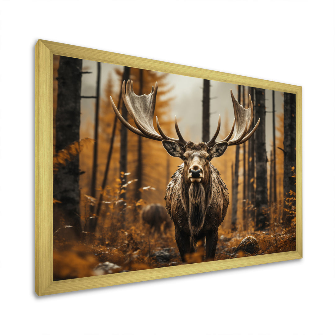 Brown Yellow Moose Earthly Essence - Moose Wall Art Prints