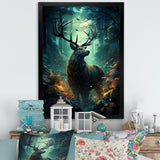Green Moose Enchanted Forest - Green Moose Wall Art